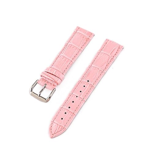 MAMA'S PEARL Uhrenarmband, Gürtel, Damen-Uhrenarmbänder, echtes Lederarmband, 10–24 mm, mehrfarbige Uhrenarmbänder (Color : Pink, Size : 10mm) von MAMA'S PEARL