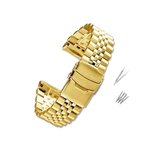 MAMA'S PEARL Uhrenarmband Passend For Seiko, Passend For Abalone-Serie, Passend For Turtles, Passend For Prospex SRPA21 SRP777 SRPC25 SRP773 SRP775 SRP779, Armband 22 Zoll(Gold) von MAMA'S PEARL