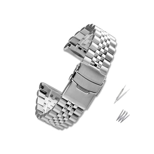 MAMA'S PEARL Uhrenarmband Passend For Seiko, Passend For Abalone-Serie, Passend For Turtles, Passend For Prospex SRPA21 SRP777 SRPC25 SRP773 SRP775 SRP779, Armband 22 Zoll(Silver) von MAMA'S PEARL