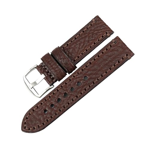 MAMA'S PEARL Uhrenarmband passend for PANERAI Lederarmband Grün 20 22 24 26 mm Uhrenzubehör Armband (Color : Dark Brown S, Size : 22mm) von MAMA'S PEARL