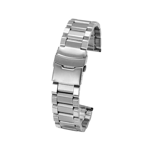 MAMA'S PEARL Universelles Armband Aus Stahl Mit Flachem Ende, Passend For Seiko, Edelstahl-Armband, Passend For Rolex, Herren- Und Damenarmband, Zubehör(Silver 3 beads,22mm) von MAMA'S PEARL