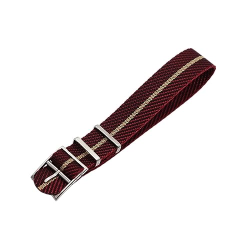 MAMA'S PEARL Weben Nylon Armband 20mm 22mm Männer Streifen Sport Leinwand Band Armband Armband Fit For Tudor Uhr Strap Zubehör (Color : Red Khaki, Size : 20mm) von MAMA'S PEARL