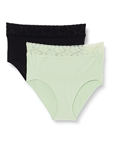 MAMA.LICIOUS Damen MLHEAL HW LACE 2-P A. Panties, Black/Pack:Smoke Green, M/L von MAMA.LICIOUS