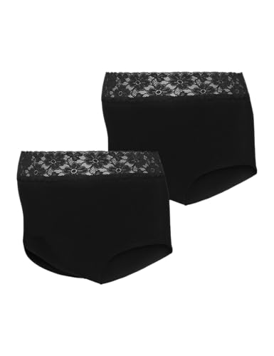 MAMA.LICIOUS Damen Mlheal Hw Lace Panties 2-P Noos, Black, s von MAMA.LICIOUS
