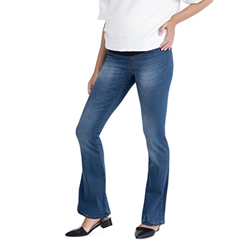 MAMAJEANS Catania – Umstandsjeans Damen, Regular Fit Umstands-Bootcut-Jeans für die Schwangerschaft - Made in Italy (XS - 34, Dunkel) von MAMAJEANS