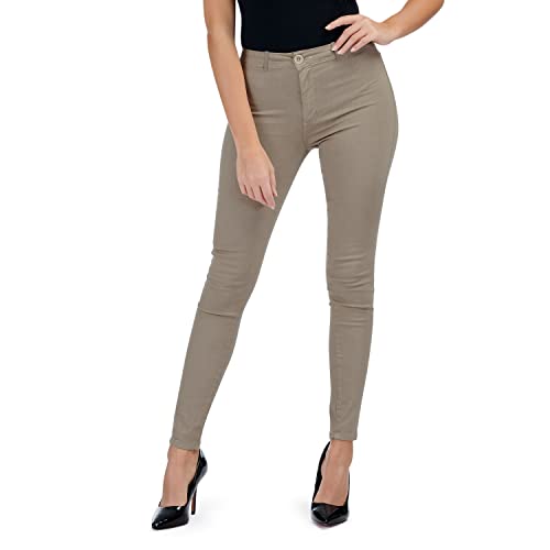 MAMAJEANS Jeans Damen High Waist Stretch, Skinny Hose, Baumwolle Jeggings - Made in Italy (34 - XS, Beige) von MAMAJEANS