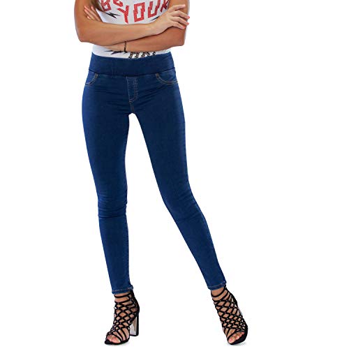 MAMAJEANS Lima - Enge Jeggings zum Anziehen - Passform, Komfort, Entspannung und Stil - Made in Italy (DE 36 - S), Mittlere Wäsche von MAMAJEANS