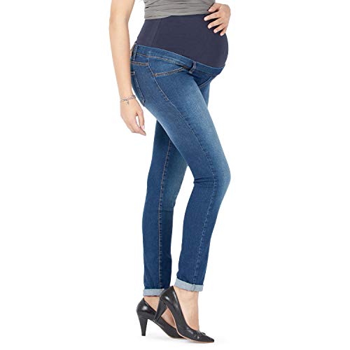 MAMAJEANS Milano - Umstandsjeans Damen Skinny Fit Jeggings, Mit Band Für die gesamte Schwangerschaft (XXL - 44, Vintage) von MAMAJEANS