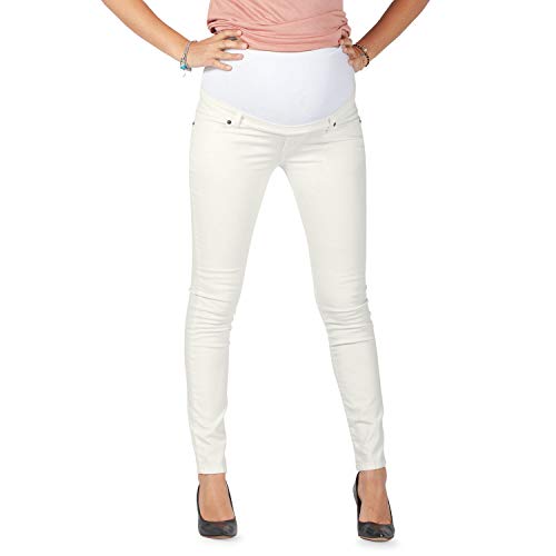 MAMAJEANS Milano - Umstandsjeans Damen Skinny Fit Jeggings, Mit Band Für die gesamte Schwangerschaft - Made in Italy (XL - 42,Fenbeinfarbe) von MAMAJEANS