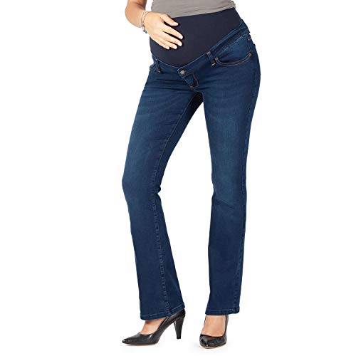 MAMAJEANS Torino - Damen Hose Mutterschaft Bootcut Jeans - Made in Italy (34, Denim Dunkel) von MAMAJEANS