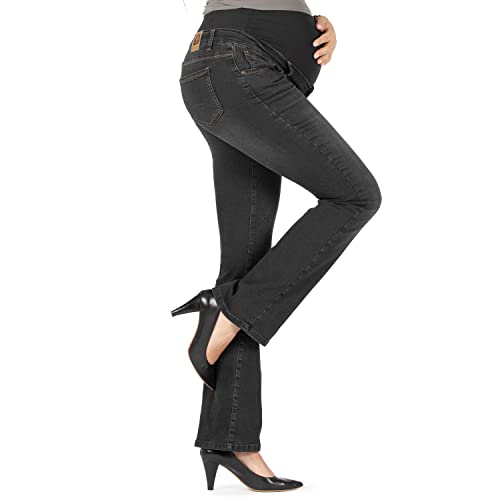 MAMAJEANS Torino - Damen Hose Mutterschaft Bootcut Jeans - Made in Italy (Schwarz 38) von MAMAJEANS