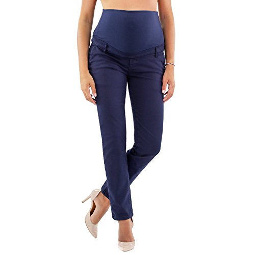 MAMAJEANS Viareggio - Elegante lässige Umstandshose, America Pocket, Chinohose - Made in Italy (40, Blau) von MAMAJEANS