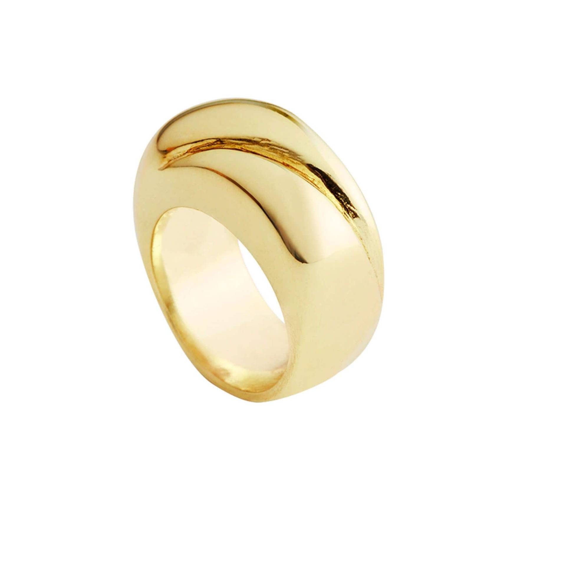 Chunky Statement Ring, Gold Dome Ein Must Have Siegelring von MAMAKOOLdesignStudio