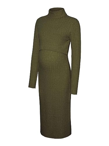 MAMA.LICIOUS Damen Mlsuniva June L/S Knit Midi Dress 2f Strickkleid, Winter Moss/Detail:Melange, X-Large von MAMALICIOUS