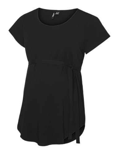 MAMA.LICIOUS Damen VMMBELLA SS TOP WVN GA NOOS T-Shirt, Black, Medium von MAMALICIOUS