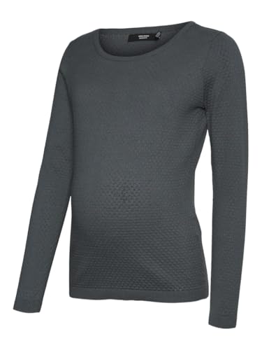 MAMA.LICIOUS Damen VMMCARE Structure LS O-Neck BLOU NOOS Pullover, Medium Grey Melange, L von MAMALICIOUS