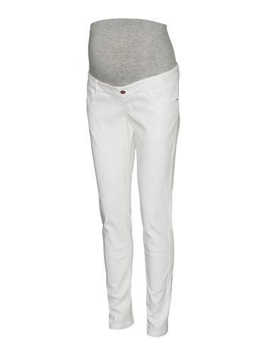 MAMALICIOUS Damen Mlsiggi Slim Plain Jeans, White Denim, 29W / 32L von MAMALICIOUS