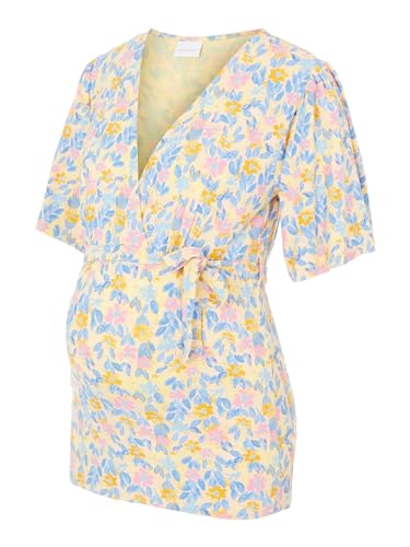 MAMA.LICIOUS Women's MLBRASIL TESS 2/4 Jersey 2F A. Top, French Vanilla/AOP:Flowers, L von MAMALICIOUS