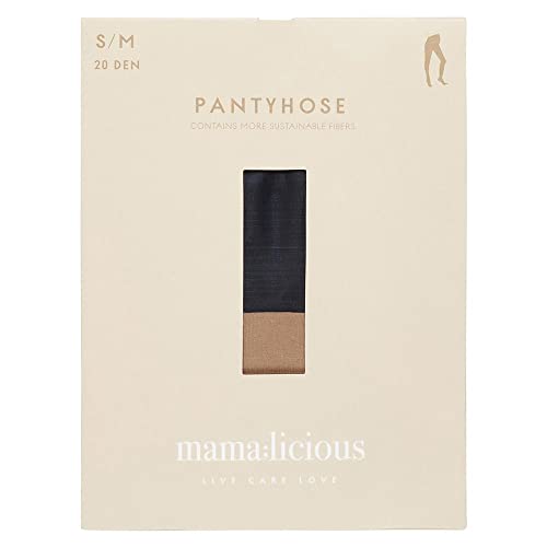 MAMALICIOUS Damen Mlmalou Pantyhose 20 Den 2-p A. Noos, Black/Pack:TAN, M-L von MAMALICIOUS