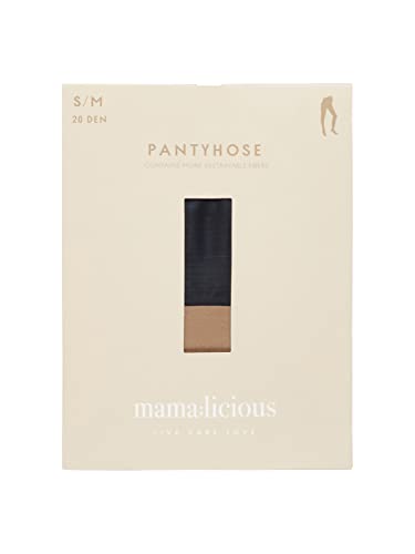 MAMALICIOUS Damen Mlmalou Pantyhose 20 Den 2-p A. Noos, Black/Pack:TAN, S-M von MAMALICIOUS