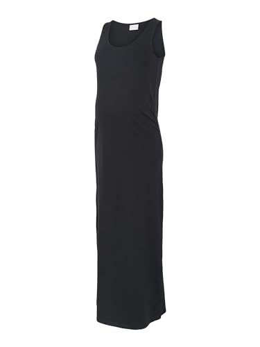 MAMALICIOUS Damen Kleid MLLEA Org S/L Maxi Dress Plain A. O, Schwarz (Black), 38 (Herstellergröße: M) von MAMALICIOUS