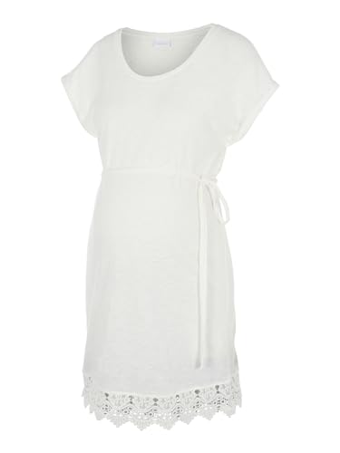 MAMALICIOUS Damen MLALETTA S/S Jersey Tunic Umstandstunika, Weiß (Snow White Snow White), 40 (Herstellergröße: L) von MAMALICIOUS