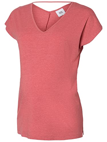 MAMALICIOUS Damen MLELLIE S/S V-Neck Jersey TOP A. V Umstandstop, Rosa (Slate Rose Detail:Melange), 38 (Herstellergröße: M) von MAMALICIOUS