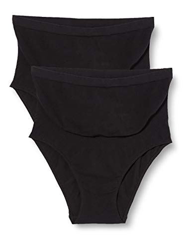 MAMALICIOUS Damen MLHEAL ORG.Baumwolle Panties 2PACK O.A.NOOS Unterwäsche, Black/Pack:Black, L/XL von MAMALICIOUS