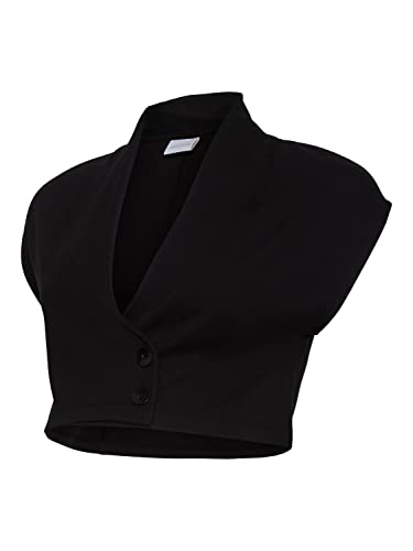 MAMALICIOUS Damen MLLUNA SL Cropped JRS Blazer Vest A. Pullunder, Black, L von MAMALICIOUS