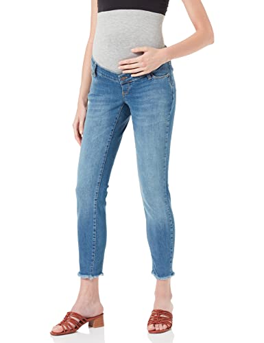 MAMA.LICIOUS Damen MLMENDEZ Slim Frayed 7/8 A. Jeans, Light Blue Denim/Detail:Washed, 27/32 von MAMALICIOUS