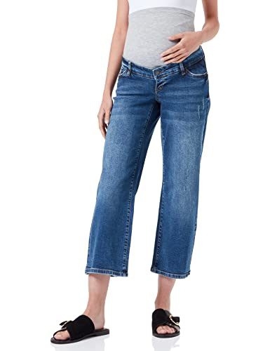 MAMALICIOUS Damen Mlmilano Wide Cropped Jeans A., Medium Blue Denim/Detail:wash, 32W / 32L von MAMALICIOUS