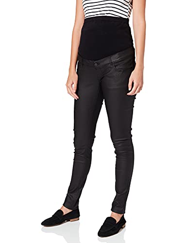 MAMALICIOUS Damen MLSANTOS Slim Coated HIGH Back A. Jeans, Black Denim, 31/32 von MAMALICIOUS