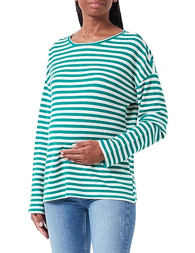 MAMALICIOUS Damen MLSILLY LS JRS TOP Langarmshirt, Mint/Stripes:Snow White, Large von MAMALICIOUS