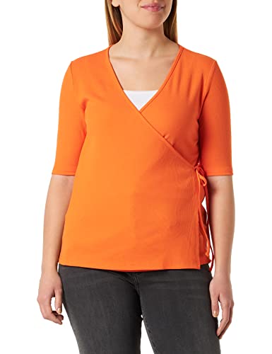 MAMALICIOUS Damen Mlalaia 24 Jrs Wrap Top T Shirt, Mandarin Orange, L EU von MAMALICIOUS