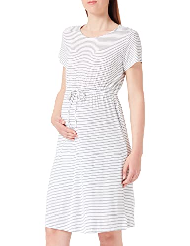 MAMALICIOUS Damen Mlalison String Yd Ss Jrs Abk Dress E.a., Snow White/Stripes:y/D Black Stripes, L von MAMALICIOUS