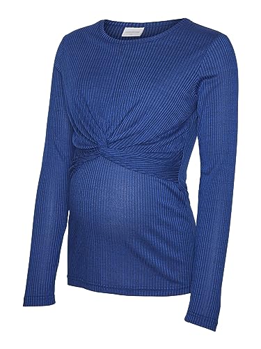 MAMALICIOUS Damen Mlanli June L/S Jersey Top 2f A., Beaucoup Blue, M von MAMALICIOUS