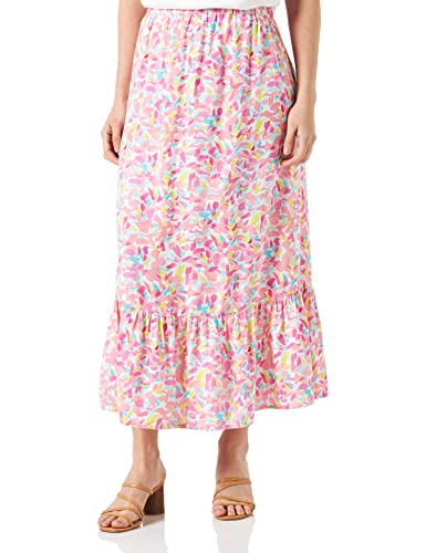 MAMALICIOUS Damen Mlcasey Wo Midi Skirt Hw A., Begonia Pink/Aop:flower Aop, L von MAMALICIOUS