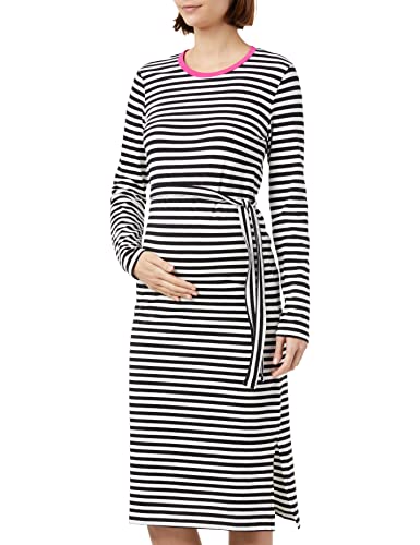 MAMALICIOUS Damen Mlgisela Ls Jrs Uk Dress A., Black/Stripes:yd Snow White, XL von MAMALICIOUS