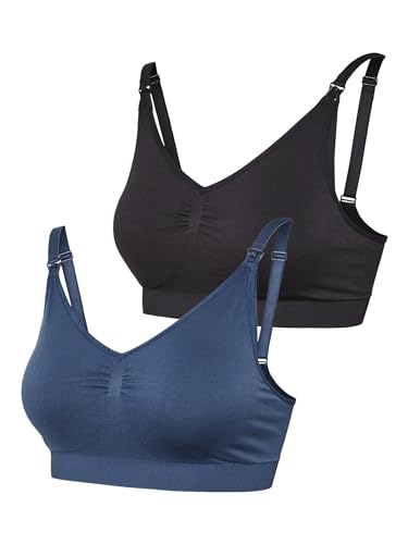 MAMALICIOUS Damen Mlilja Feed Me Bra 2f 2-p A., Blau, M-L von MAMALICIOUS