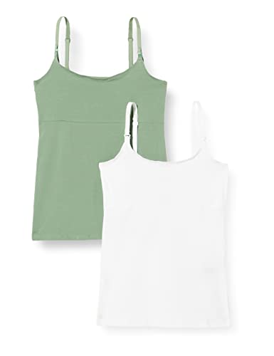 MAMALICIOUS Damen Mlkerrie Strap 2f 2-p A. Tank Top, Green Bay/Pack:optical White, XS EU von MAMALICIOUS