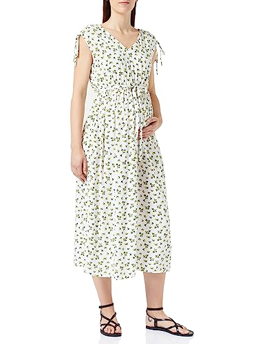 MAMALICIOUS Damen Mllimone S/L Wo Midi Dress A., Snow White/Aop:lemon in Vibrant Yellow, L von MAMALICIOUS