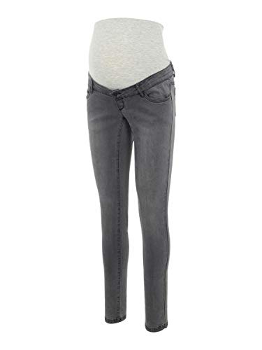 MAMALICIOUS Damen Mllola Slim Grey Jeans A. Noos Umstandshose, Grey Denim, 34W 34L EU von MAMALICIOUS