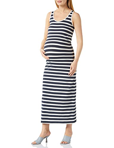 MAMALICIOUS Damen Mlmia Y/D S/L Jrs Dress E. A. Maxikleid, Parisian Night/Stripes:yd Snow White, XS EU von MAMALICIOUS