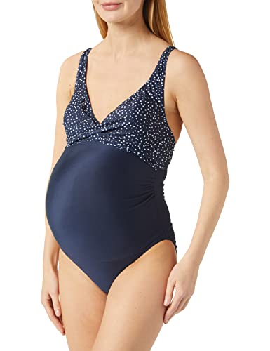 MAMALICIOUS Damen Mlnewmynthe Padded Dots Swimsuit A. Badeanzug, Navy Blazer/Detail:pristine Dots At Top Part, M EU von MAMALICIOUS