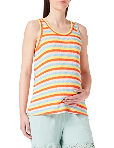 MAMALICIOUS Damen Mlohana Sl Jrs Top, Vibrant Yellow/Stripes:color Mix, L von MAMALICIOUS