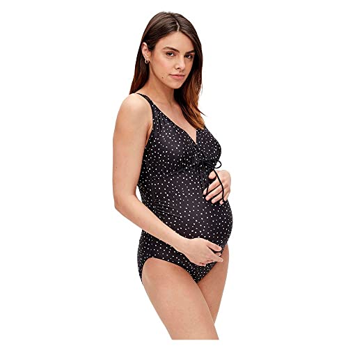MAMALICIOUS Damen Mlrussel Dot Swimsuit 2f A. Noos, Black/Aop:dots, XS von MAMALICIOUS
