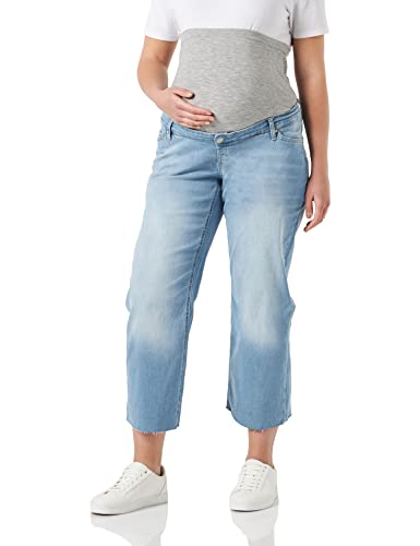 MAMALICIOUS Damen Mltroya Wideleg Cropped Jeans A., Light Blue Denim, 30W / 32L von MAMALICIOUS