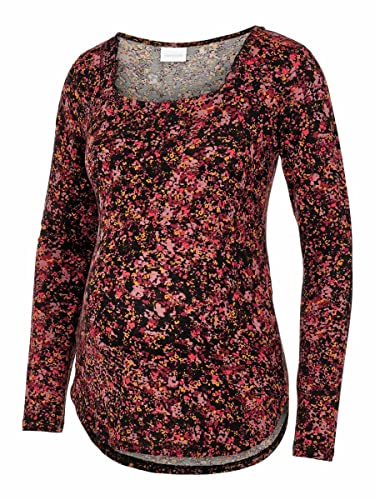 MAMALICIOUS Damen Shirt Tiffany schwarz/Altrosa/dunkelgelb/kirschrot/orange L von MAMALICIOUS