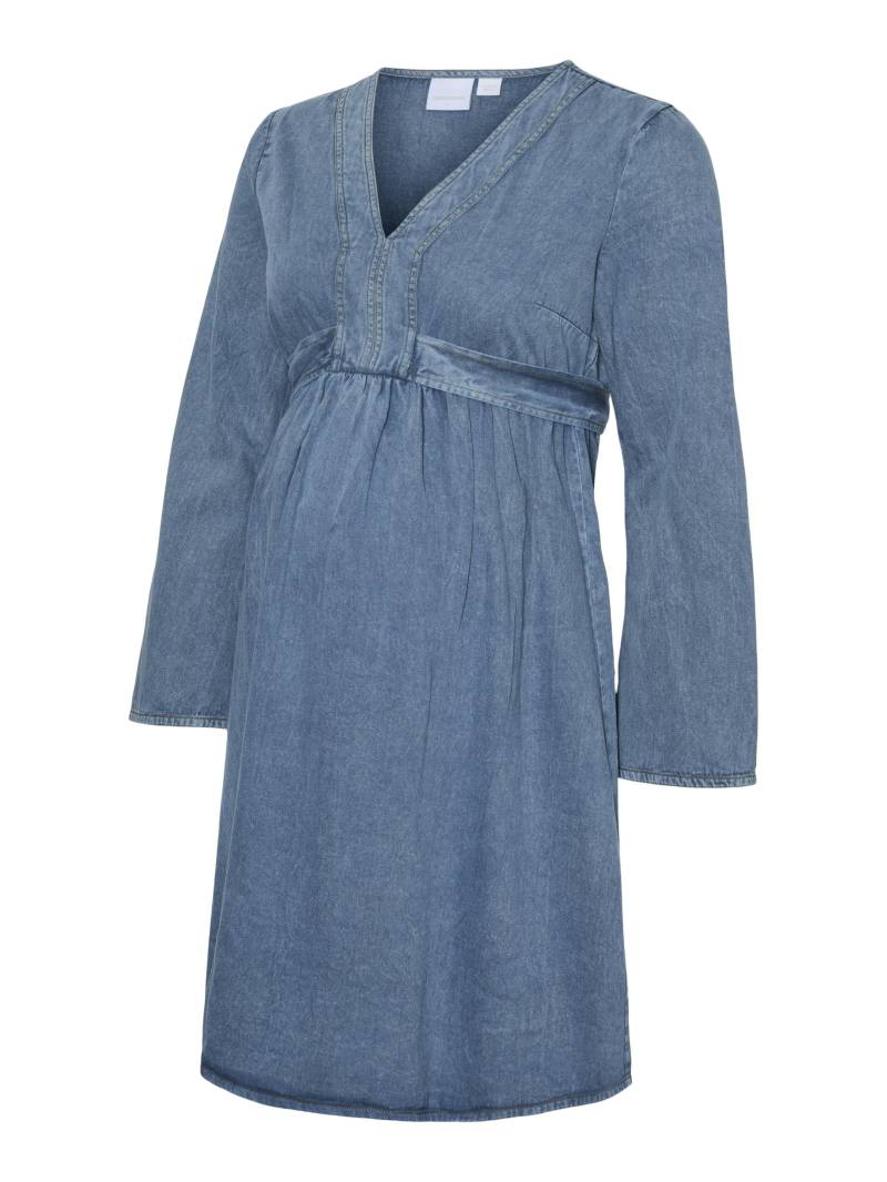 MAMALICIOUS - MLBORA L/S FLARED DRESS dark medium blue denim - Gr. - M von MAMALICIOUS