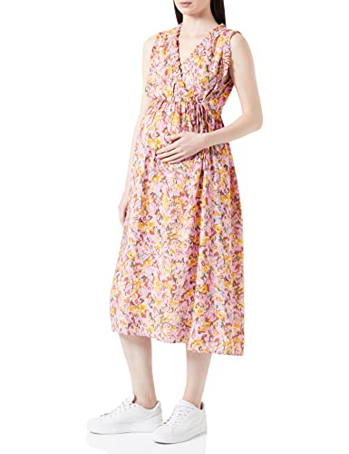 MAMALICIOUS Damen Mllexie Tess Sl Wo Midi Dress 2f, Limelight/Aop:floral, M von MAMALICIOUS